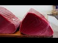 World's Sharpest Tuna Knife！Amazing Giant bluefin tuna cutting Master / 驚人的！巨大黑鮪魚切割技巧, 黑鮪魚大腹-Sashimi