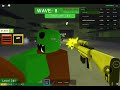 Playing zombie attack in Roblox ￼￼