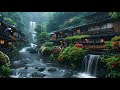 Serenity in Nature: Japanese Garden Tranquility with Rainfall and Piano Music for Deep Relaxation🌿