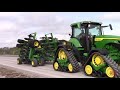 JOHN DEERE 8RX370 Tractor & N530C Drill Seeding Wheat