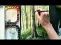 Trees in the FOREST watercolor Painting/ How to Paint GRASS