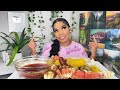 KING CRAB SEAFOOD BOIL MUKBANG | DESHELLED SEAFOOD BOIL + MY FIRST HURRICANE