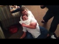 Derik and Tyler wrestling after fellowship