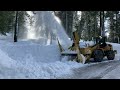 Blowing Snow With A BEAST Of A Snowblower! CAT 938G with a Kodiak Northwest Blower