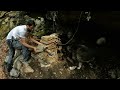 15 Days SOLO SURVIVAL CAMPING In RAIN - Building Warm BUSHCRAFT SHELTERS with FIREPLACE. Full Video