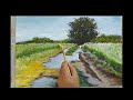 Rainy Field Landscape👆 Acrylic Painting for Beginners / tutorial/  Easy painting Step by Step