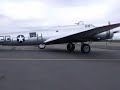 Aluminum Overcast B-17G Bomber taxi to take off, Bend airport