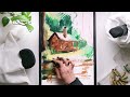 ASMR Drawing a Wooden House, very relaxing (no talking)