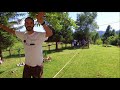 Slacklining beside the drone.