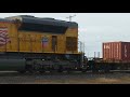 Two way meet between UP and BNSF dual stack trains