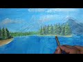 landscape and waterfall painting|| easy painting|| oil painting
