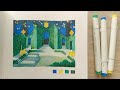 New Art Supplies ✽ Testing Ohuhu Alcohol Markers and Drawing Scenery