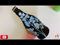 Simple Bottle Art For Beginners | Bottle Painting With Leaf | Bottle Art