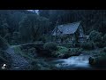Fall Asleep to the Torrential Rain and the Soothing Stream in the House near the Forest at Night #4