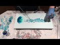 (144) Acrylic Pouring  - Flow Art  - Jellyfish Using Blowing and String Pull Technique