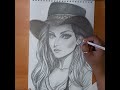 Sketch of an AI generated Cowgirl || How to sketch a Cowgirl #drawing #art #pencildrawing