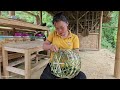 How to knit a Bamboo Basket | Harvest the garden Squash Goes to the market to sell | Trieu Mai Huong
