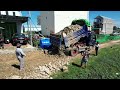 Wow rebuild a road on Flooded areas completed!! Bulldozer D20 & Truck 5T Pushing Stone Into Water