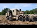 Heavy truck got stuck in mud!  Cargo transportation in mud off-road!