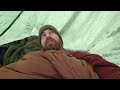 SNOW STORM Camping in the Appalachian Mountains SOLO- Cooking Venison on a hot rock