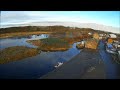 Aerial views of Annan river and Harbour on the Solway Coast SW Scotland