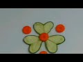 How to make a heart from cucumber for Salad Decorations | Salad Cutting design by Neelam ki recipes