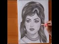 Portrait sketching and shading practice || Actress Hema Malini in her Retro look || Зита и Гита