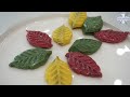 Mass production of pretty leaf rice cakes made in 3 colors / Korea rice cake factory