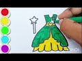 how to draw easy and cute dress drawing and colouring for kids