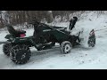 Blasting through snow with vintage Craftsman 917 tractor and snowthrower.