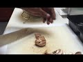 Cutting mushrooms with Shreya 2
