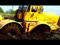 Tractor John Deere stuck in mud, k700, sucked dirt