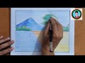 How To Draw Simple Landscapes Step By Step || Easy Scene For Kids || Easy Scenery For Beginners