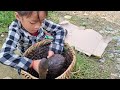 Poor orphan gril has to live alone in a hut with no one to keep her company