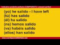 How to conjugate the SPANISH VERBS DAR (to give), SALIR (to exit), SABER (to know), SENTIR (to feel)
