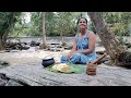 Coconut Sambola with delicious manioc next to the beautiful Manik River   @Delicious Food