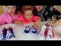 3 Colors Tie Dye Shoes Challenge! Greedy Granny vs Ruby Rube & Bonnie