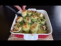 Zucchini rolls with cheese and smoked bacon