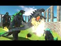 Epic Godzilla Battle - Growing Godzilla 2014 Vs Green Godzilla | Animal Revolt Battle Simulator