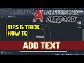 AutoCAD How To Add Text