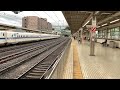 Shinkansen N700S going at full speed at Tokyo station in Japan