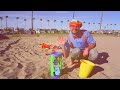 Blippi on the Beach with Sand Toys | Learning Colors for Children