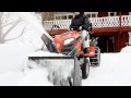 Husqvarna YTH tractor with two-stage snow thrower