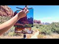 Plein air Painting Sedona - Coffee Pot Rock on Andante Trail - instructional Demo