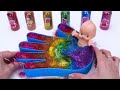 Satisfying Video l How to Make Rainbow Bathtub into Mixing Slime with Baby Bottle Pool Cutting ASMR
