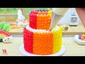 2 Tier Sprinkles Rainbow Chocolate Cake | 1000+ ASMR Miniature Cooking