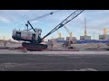 Loading a Lima 2400B Lattice Crawler Crane onto a barge at the Port of Coeymans