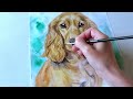 犬の水彩画 肖像画 イングリッシュ・コッカー・スパニエル Watercolor Dog Painting【Pet Portrait Tutorial】atelier fiene
