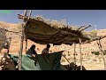 Nomadic life: preparing breakfast with local bread and natural honey: canopy making training,rural