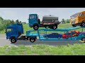 Double Flatbed Trailer Truck vs Speedbumps Train vs Cars | Tractor vs Train Beamng.Drive 08